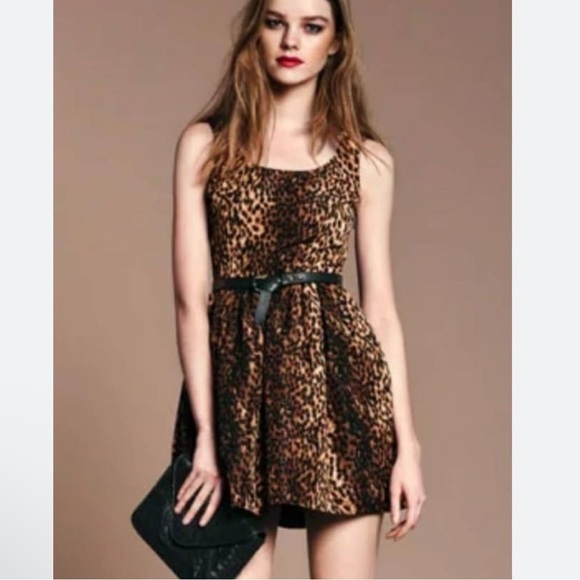 Zara Womens cheetah print sleeveless dress with zipper size‎ large - Picture 1 of 7
